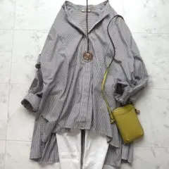 美品 カレンソロジー 定価2.4万 オーバーサイズノーカラーシャツ F 21SSのサムネイル