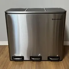 SONGMICS ソングミックス ステンレス ゴミ箱 3分別 54L 静音ペダル