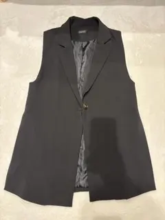 ダークグレー ベスト シングルボタン