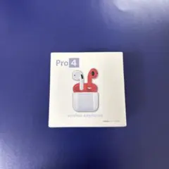 Pro 4 ワイヤレスイヤホン 本体 ホワイト レッドのサムネイル