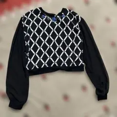 ビーズ装飾 クロップドニットトップス