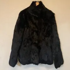 ラビットファー ジャケット 9AR ブラック コート 毛皮 ミンク セーブル