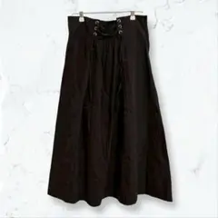 s139 ハドソンハニー マーメイドスカート 紫L ロングスカート レースアップ