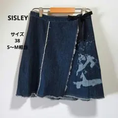 レア SISLEY デニムラップスカート イタリア製 38 Y2K パッチワークのサムネイル