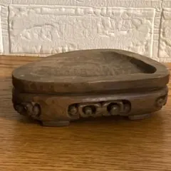 玉泉作 木彫 盆栽台 花台 花瓶台 彫刻 盆栽 唐木 美術 工芸品