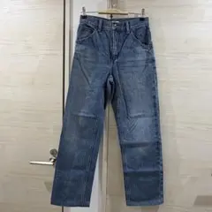 UNIQLO U レギュラーフィットストレートハイライズジーンズ 22 ブルー