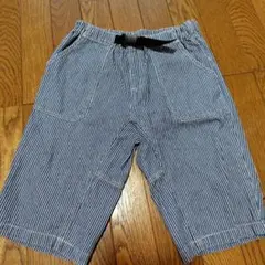 キッズ ハーフパンツ ヒッコリー ストライプ 　160センチ