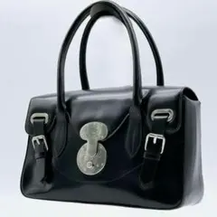 高級 RALPH LAUREN Ricky 本革 トートバッグ 黒 e407のサムネイル