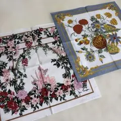 【新品未使用品】Jim Thompson★花柄ハンカチ★2枚セット★タイシルク他