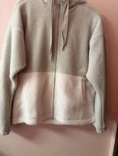 adidas フリースジャケット ベージュ✖️ピンク M 新品未使用 タグ付