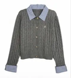 SHEIN グレー ケーブルニットセーター S