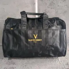 【VALENTINO GHIBERTY】 ストライプ ブラック ボストンバッグ