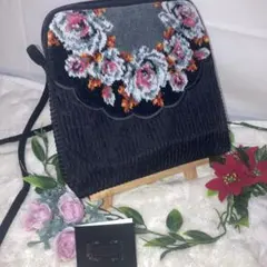 【新品】FEILER ブラック コーデュロイ ショルダーバッグ