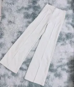 FASHION NOVA ホワイト ワイドレッグパンツ【Ｌ】