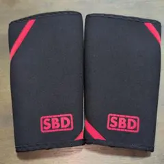 SBD ウエイトリフティング サポーター Lサイズ 黒/赤 ニースリーブ