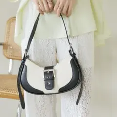 【VIS】キャンバスコンビワンショルダーバッグ 黒のサムネイル