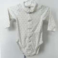プチバトー ベビー 襟付き 長袖ロンパース 星柄 6m 67cm