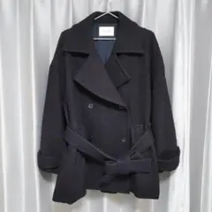 【新品】ヘリンボーンショートコート ネイビーのサムネイル
