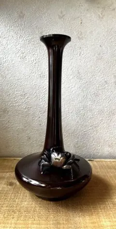 高岡銅器 鋳銅 蟹付花瓶 一輪挿し 花器 茶道具 高岡銅器 鋳銅 蟹付花瓶 一輪挿し 花器 茶道具 - メルカリ