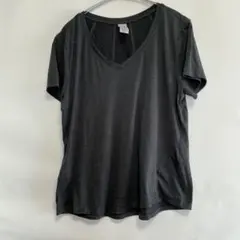 アールビーエックス 半袖Vネック Tシャツ 無地 L 墨 ポリエステル デイリー
