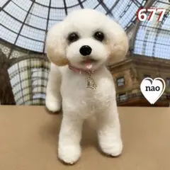 トイプードル編みぐるみ（植毛） 犬 【伏せポーズ】 - メルカリ