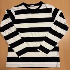 GU 黒白ストライプ 長袖Tシャツ M