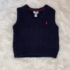 Ralph Lauren ポロラルフローレン ニット ベスト　ネイビー 85cm
