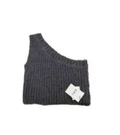 【新品タグ付き】GRL グレー ニットベスト Fサイズ　ワンショルダー