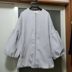 rps ノーカラーコート ライトグレー ボリュームスリーブ14日まで200円引