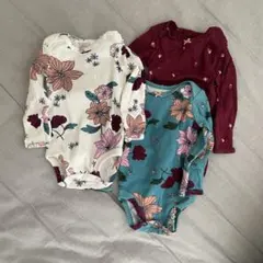 carter's 新生児 花柄ロンパース3枚セット