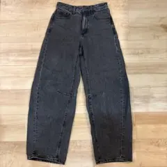バレルレッグジーンズ GU ジーユー Sサイズ 08 DARK GRAY