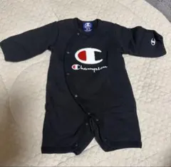 Champion ベビー ロンパース 60-70 ブラック カバーオール