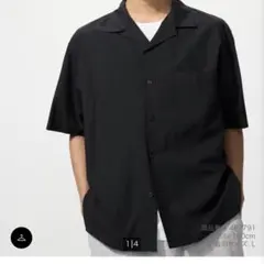 UNIQLO ユニクロ オープンカラーシャツ 半袖 ブラック XL