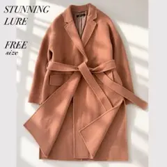 ⭐︎STUNNING LURE ベルト付きロングコート くすみピンク
