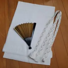 ☆帯締め・帯揚げセット　留袖用　正絹　白地　金糸　着物　和風　和装　和物