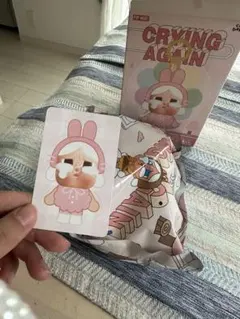 POPMART cry baby crying againうさぎピンク内袋未開封