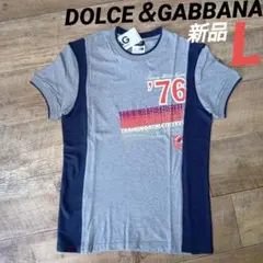 新品 D&G Tシャツ グレー系 ロゴプリント