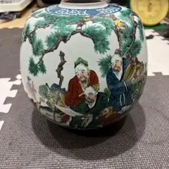 【新品】取り下げ　激安価格　九谷焼 花文壺 桐箱付き 直径24×高さ20cm 新品】取り下げ 激安価格 九谷焼 花文壺 桐箱付き 直径24×高さ20cm