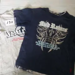 キッズ 半袖Tシャツ 2枚セット130サイズ①のサムネイル