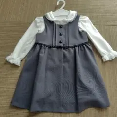 グレー フォーマルドレス 長袖シャツ付き