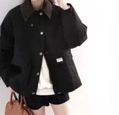 裏地キルティングコットンワークカバーオール