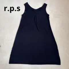 【r.p.s】ネイビー ノースリーブワンピース Aライン チュニック M 紺
