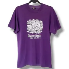 90s USA製 アニマルプリントTシャツ ベア パープル シングルステッチ　M