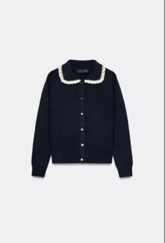 26SS ZARA ピーターパンカラー ニット ジャケット S