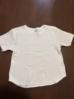 ホワイト リブ編み Tシャツ+ロンT Mサイズ　UNIQLO