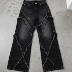 バギー 加工 ブラックデニム