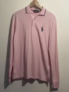 ポロゴルフ ラルフローレン 長袖ポロシャツ ピンク PimaCotton S