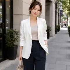 【クリーニング済】Maker’s Shirt 麻 リネン 春夏 ジャケット 白のサムネイル