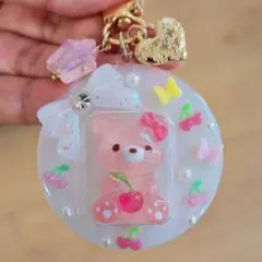 くまちゃん　さくらんぼ　蝶々　パッケージ　キーホルダー