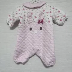 バースデイ　キルトロンパース 60 70 うさぎ　ピンク　可愛い　女の子